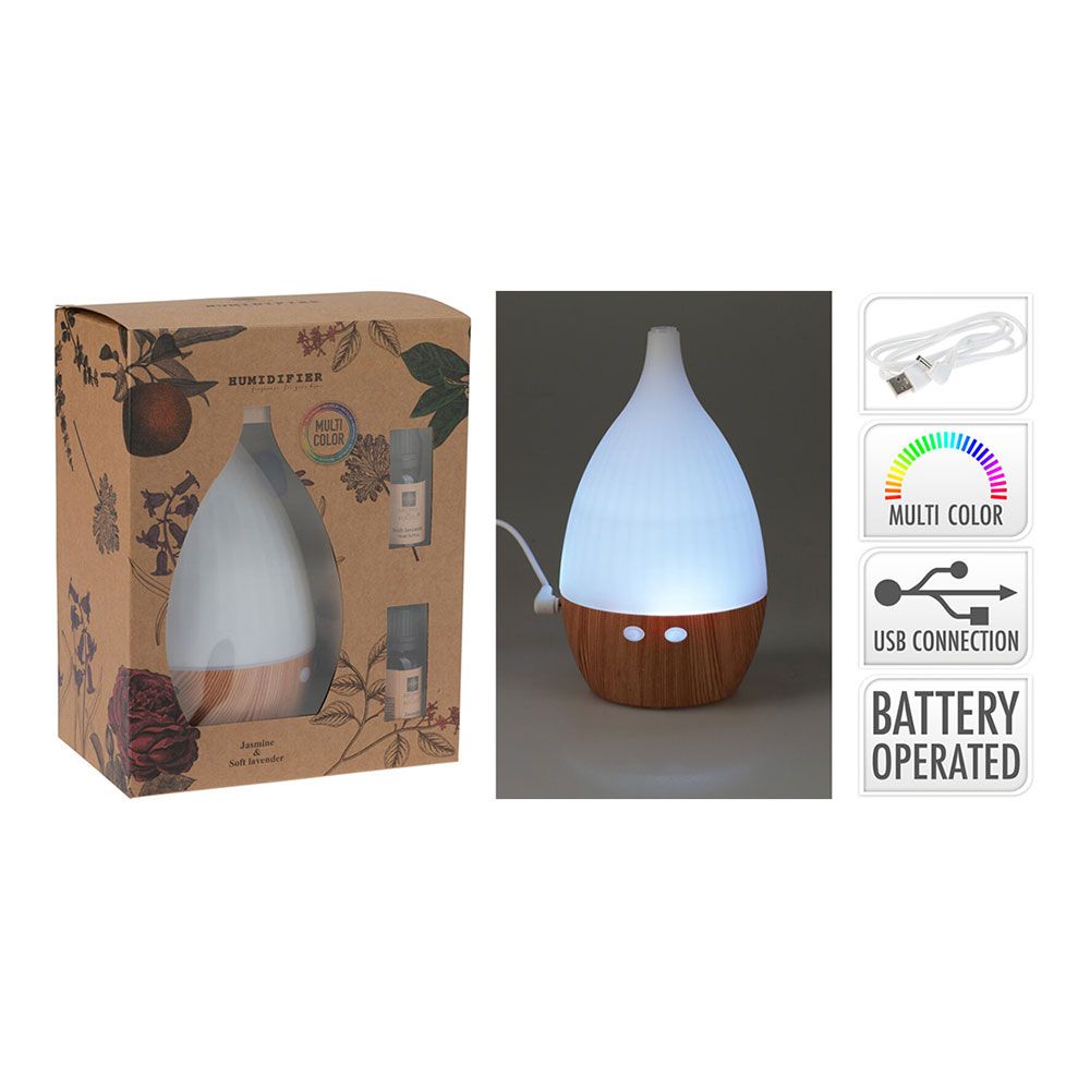 HUMIDIFICADOR CON AROMA Y LED MULTICOLOR Y USB