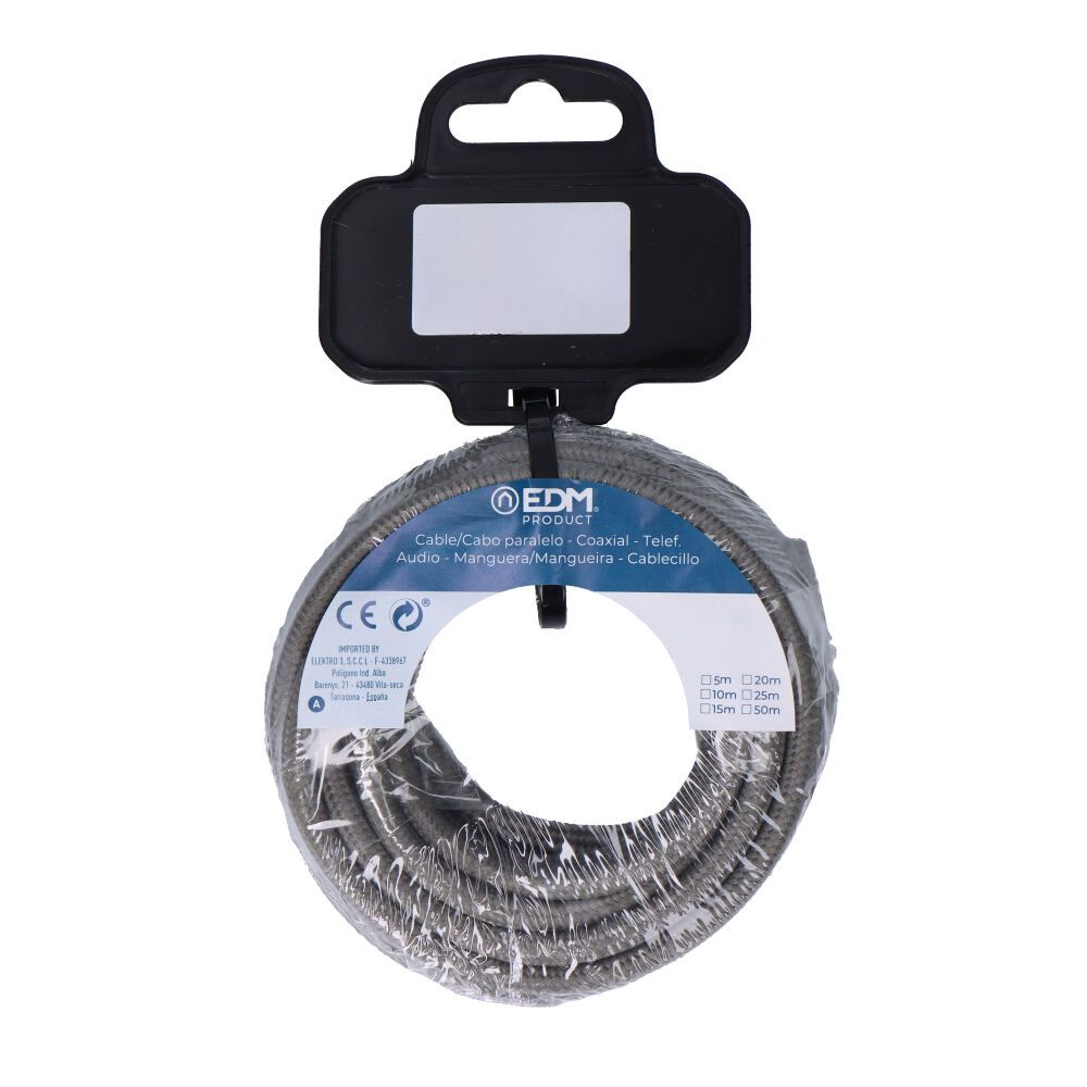 CARRETE CABLE CORDÓN TUBULAR H03VV-F 2 x 0,75 mm² GRIS OSCURO, 5 m gallery 0