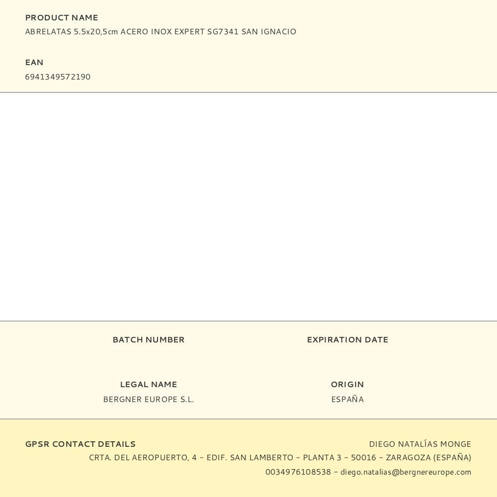 ABRELATAS EXPERT ACERO INOX 5.5 x 20,5 cm gallery 0