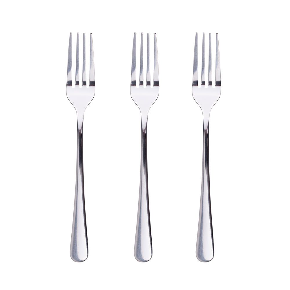 TENEDOR PARA POSTRE DE ACERO INOXIDABLE BRILLO NATUR 3 uds