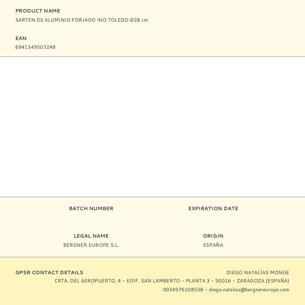 SARTÉN DE ALUMINIO FORJADO INDUCCIÓN TOLEDO Ø28 cm gallery 4