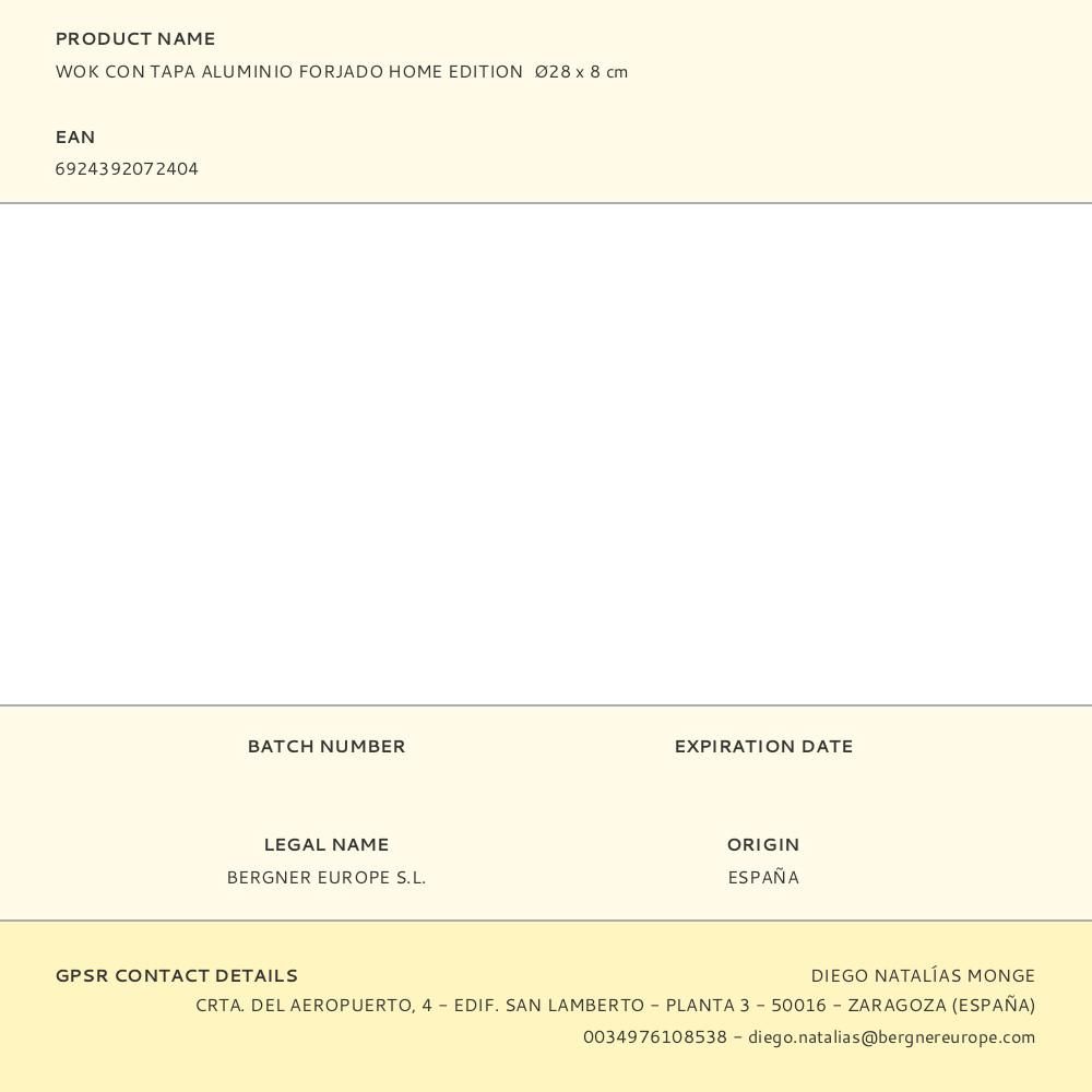 WOK ALUMINIO FORJADO HOME EDITION CON TAPA Ø28 x 8 cm gallery 2