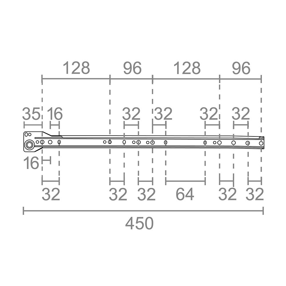 JUEGO GUIA CAJON GC1 450mm (BLISTER) 75045 MICEL gallery 1