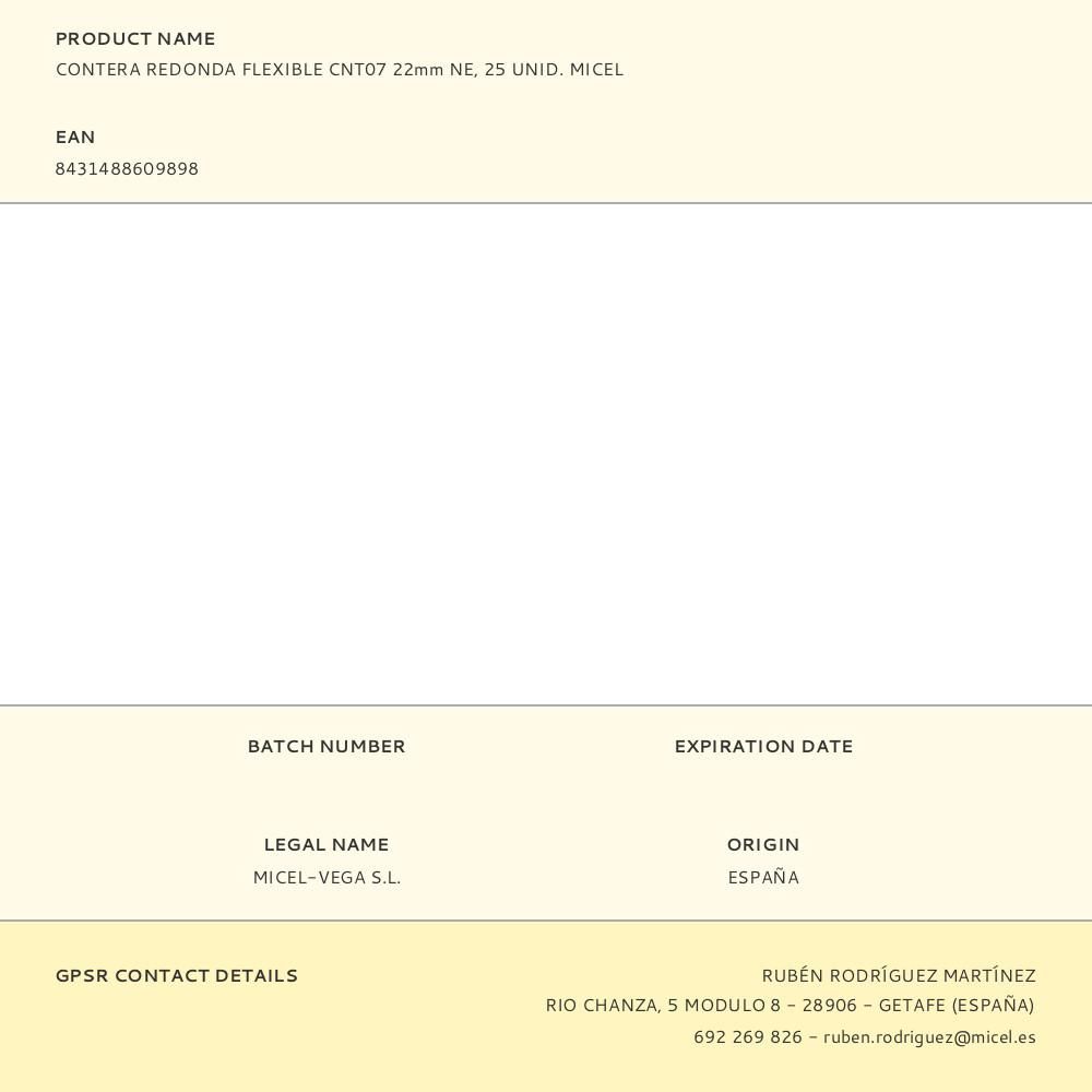 CONTERA REDONDA FLEXIBLE CNT07 22mm NE, 25 UNID. MICEL gallery 0