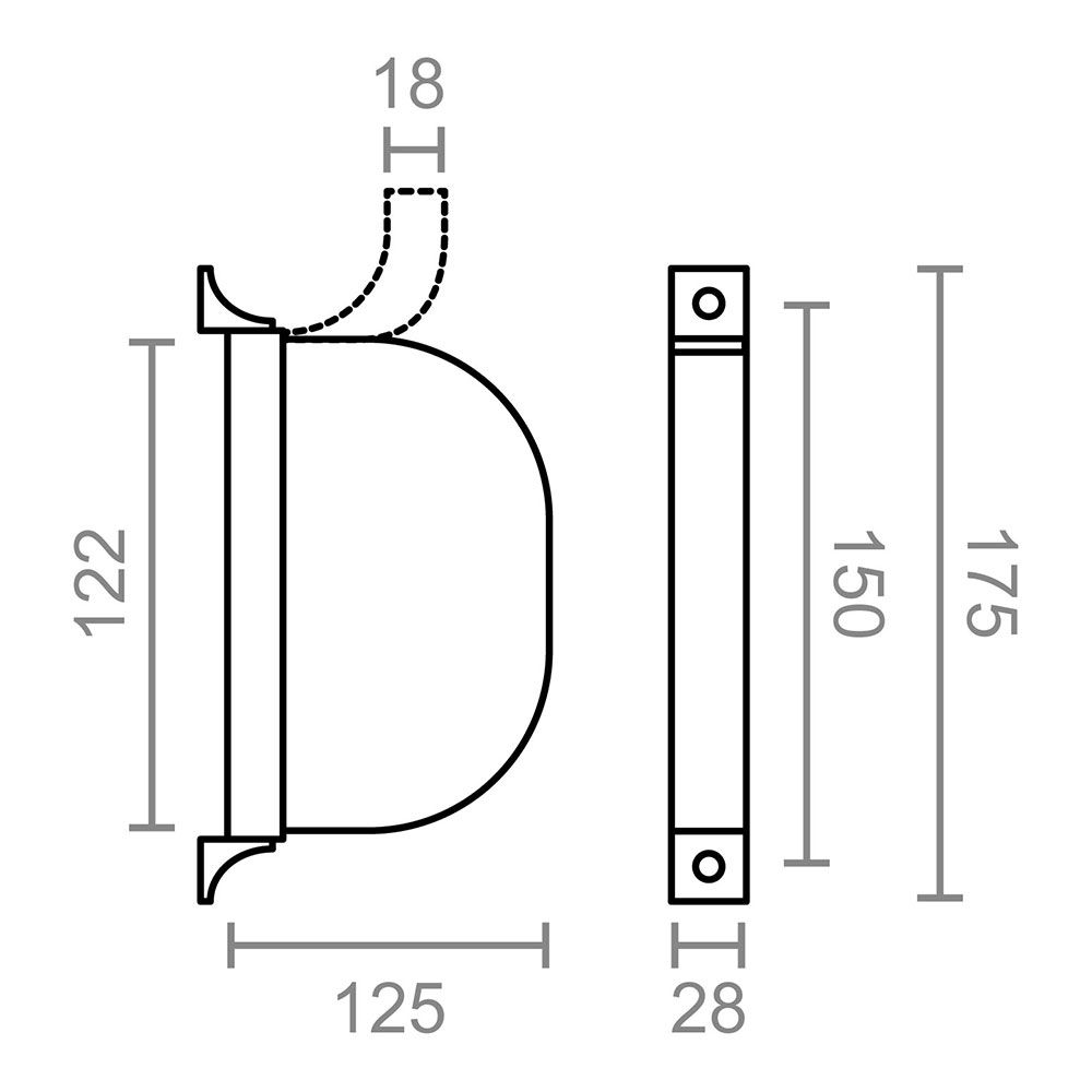 RECOGEDOR EXTERIOR ABATIBLE PR02 18 mm MARFIL, 175 x 32 x 120 mm gallery 1