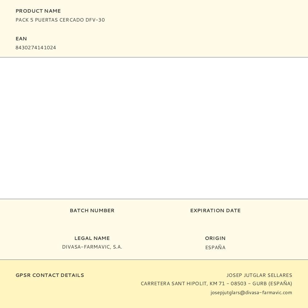 PACK 5 PUERTAS CERCADO DFV-30 gallery 0