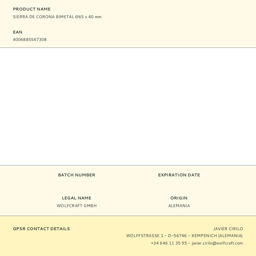 SIERRA DE CORONA BIMETAL Ø65 x 40 mm gallery 2