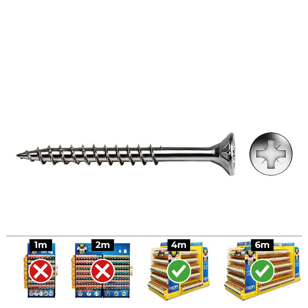 CAJA 50 unid. TORNILLO MADERA AVELLANADO PZ R/PARC REF VLOXP Ø5x100mm ZINCADO