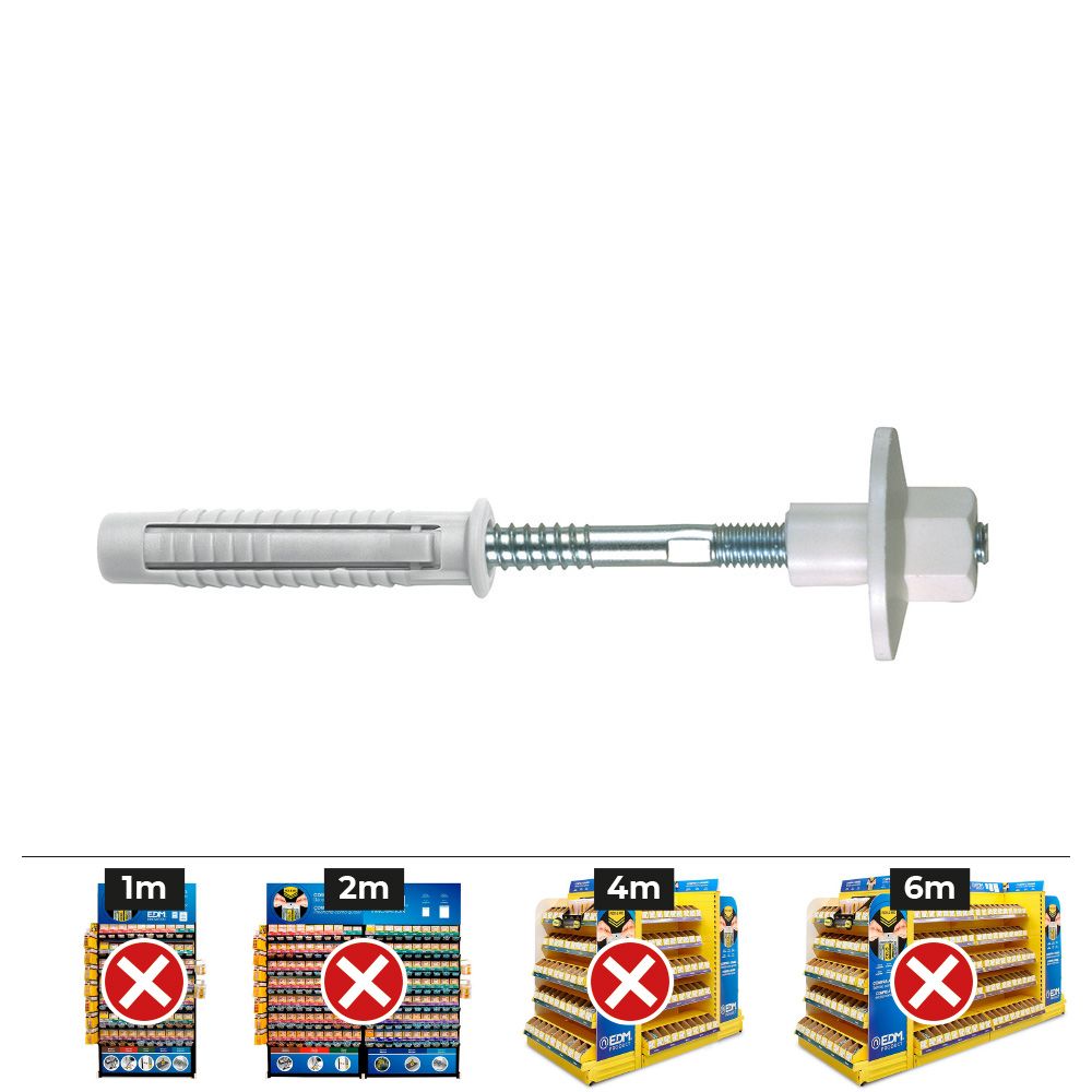 BOLSA 2 UNIDADES FIJACIÓN LAVABO TUERCA DE NYLON Ø 8 x 100 FLTN