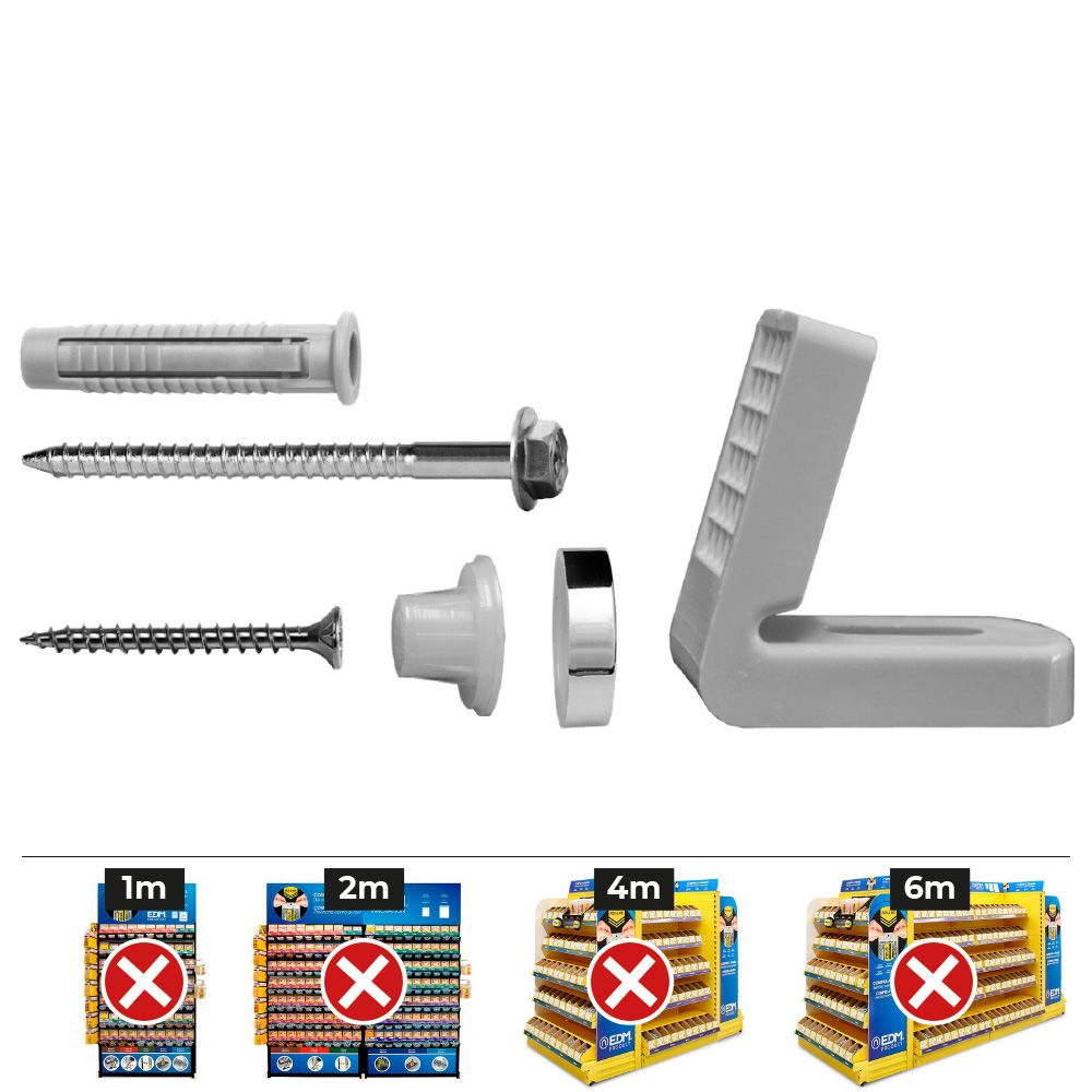 BOLSA 2 FIJACIONES HORIZONTAL DE WC MEDIANTE ANGULAR DE NYLON