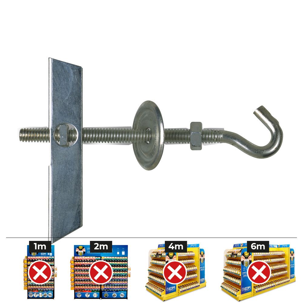 BASCULANTE CON GANCHO M5 CON ARANDELA Y TUERCA (CAJA 50 unid)