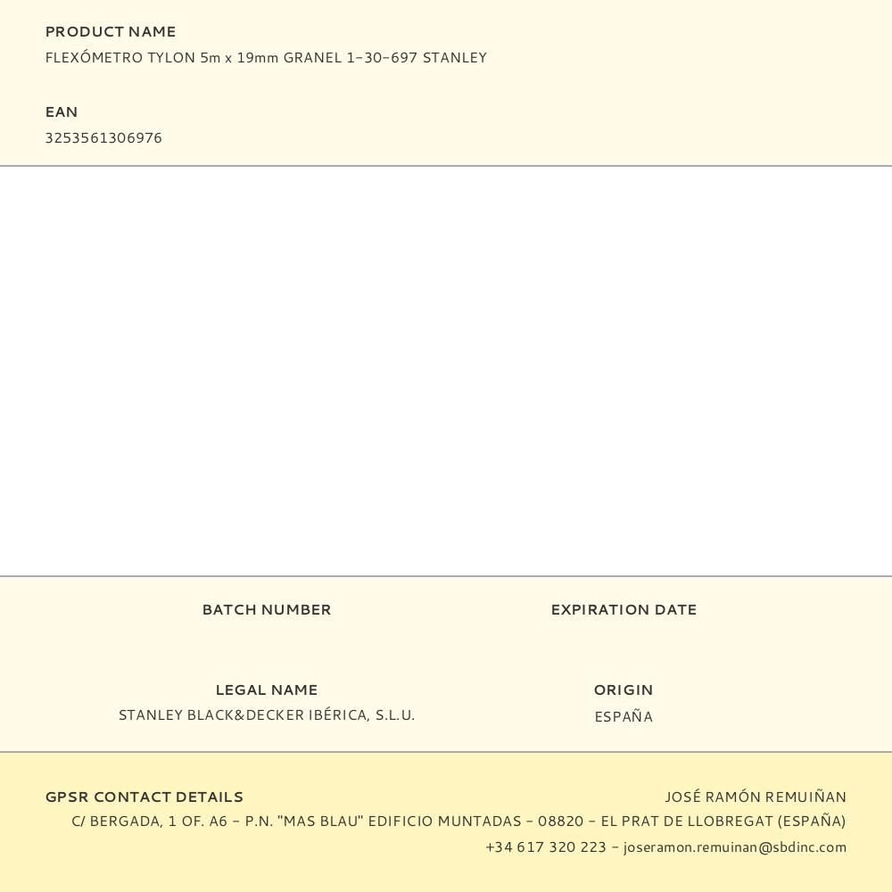 FLEXÓMETRO TYLON, GRANEL, 5 m x 19 mm gallery 1