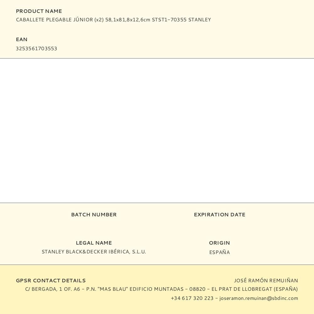 CABALLETE PLEGABLE JÚNIOR - 58,1 x 81,8 x 12,6 cm, 2 unidades gallery 1