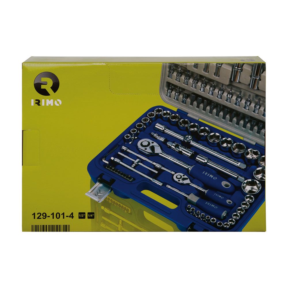 LLAVA DE CARRACA ½ Y ¼ pulg, VASOS HEXAGONALES ½ pulg 8-32 mm y ¼ pulg 4-13 mm, JUEGO 101 PIEZAS gallery 0