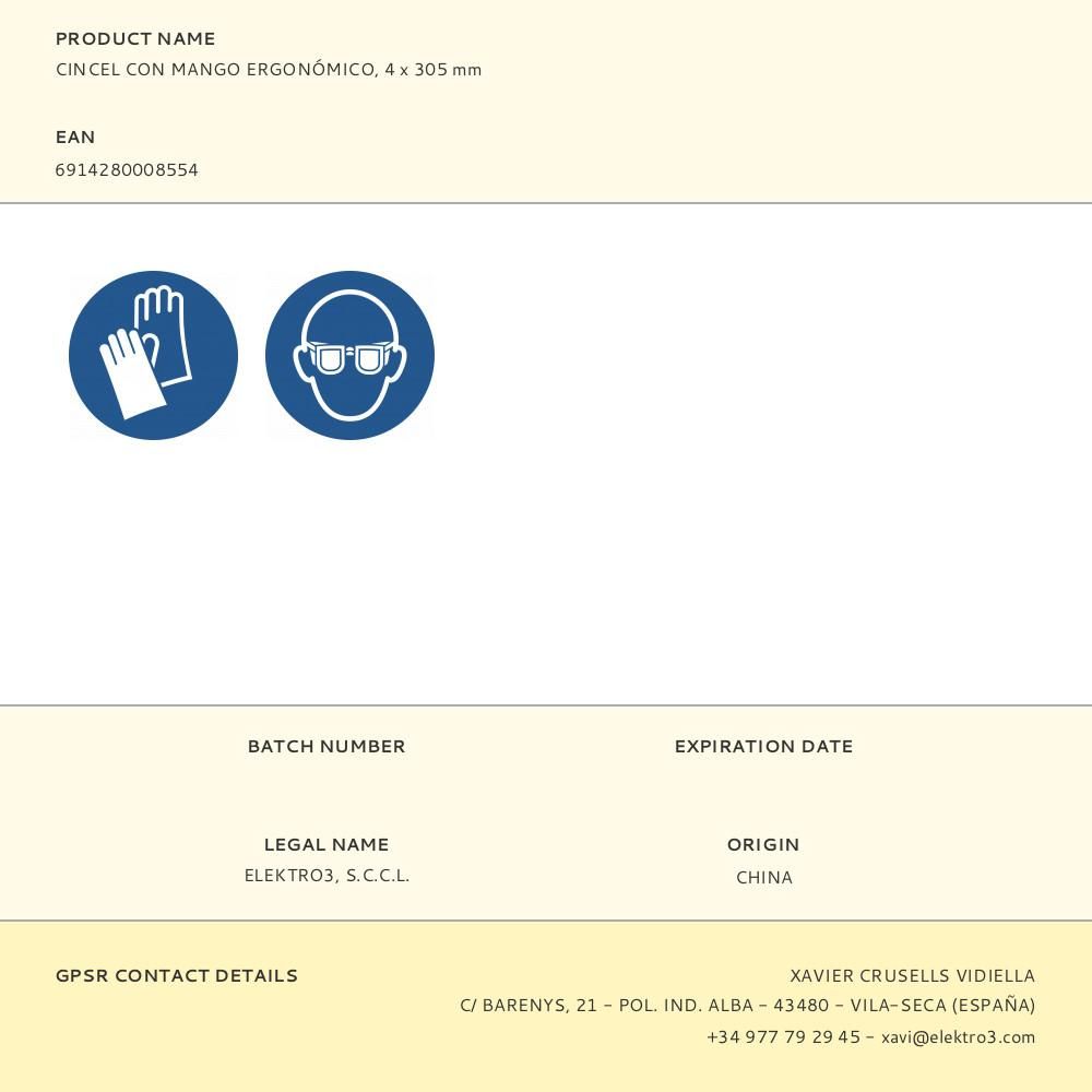 CINCEL CON MANGO ERGONÓMICO, 4 x 305 mm gallery 3