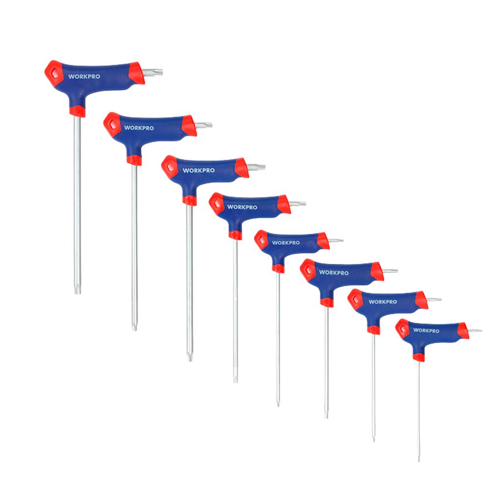 LLAVES TORX MANGO EN T, T10-T50, JUEGO 8 PIEZAS gallery 0