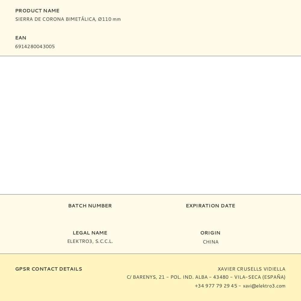 SIERRA DE CORONA BIMETÁLICA, Ø110 mm gallery 0