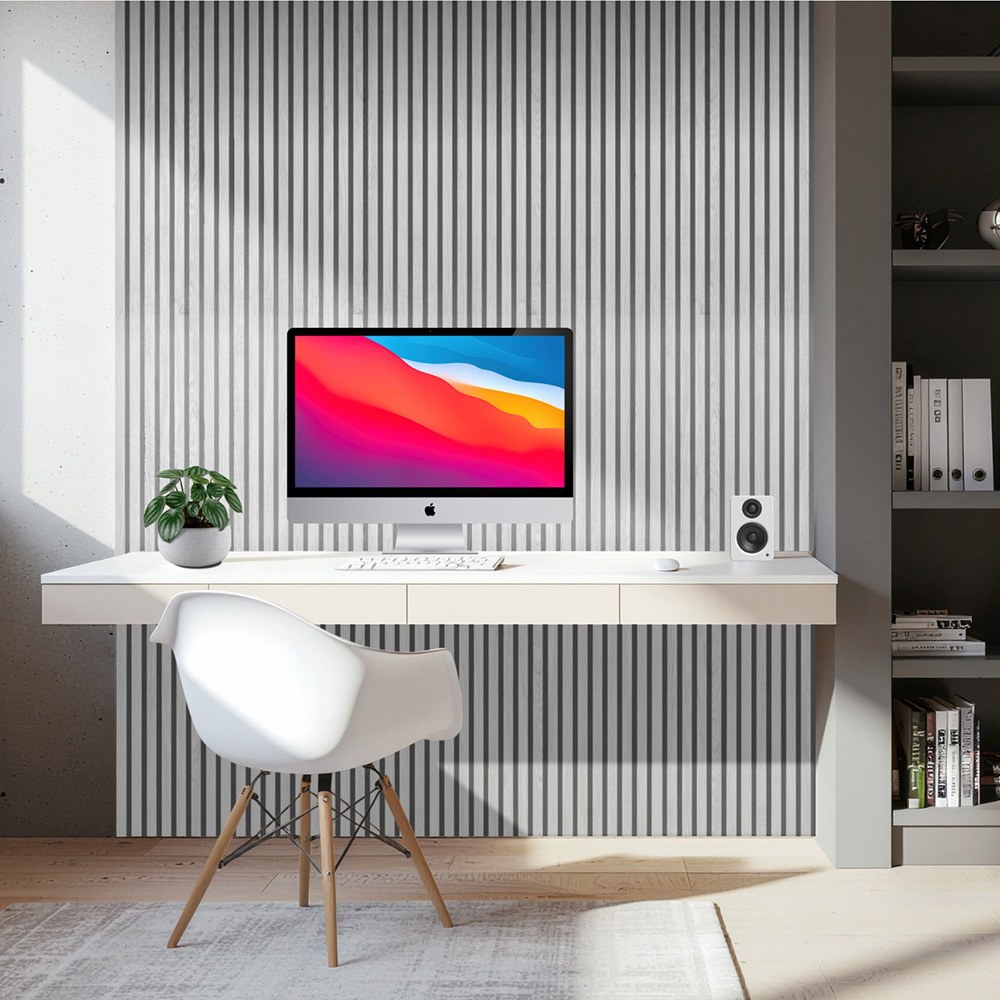 REVESTIMIENTO AUTOADHESIVO 3D, COLOR ROBLE GRIS CON FONDO DE FIELTRO GRIS ANTRACITA, ROLLO DE 58 x 300 cm gallery 0