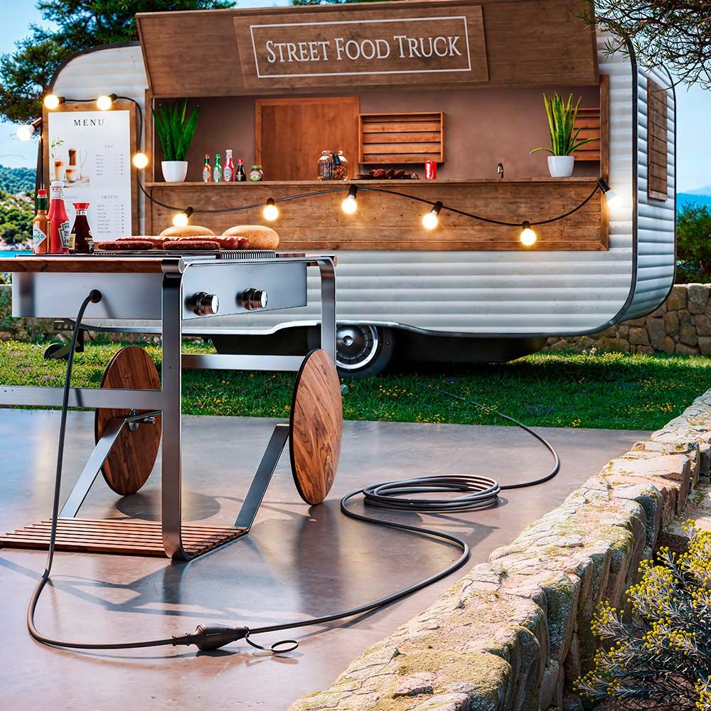 PROLONGADOR PROFESIONAL 10 m, IP44, H07RN-F 3 G 2,5 mm², 1 TOMA CON TAPA, 16 A 250 V~, NEGRO gallery 1