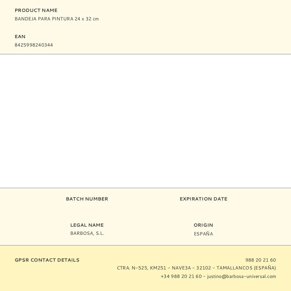 BANDEJA PARA PINTURA 24 x 32 cm gallery 0