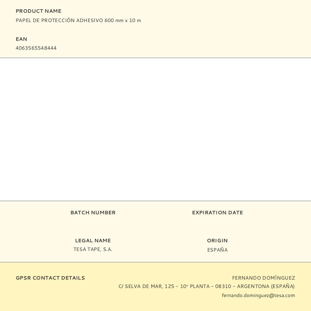 PAPEL DE PROTECCIÓN ADHESIVO 600 mm x 10 m gallery 0