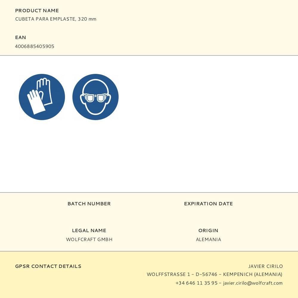 CUBETA PARA EMPLASTE, 320 mm gallery 3