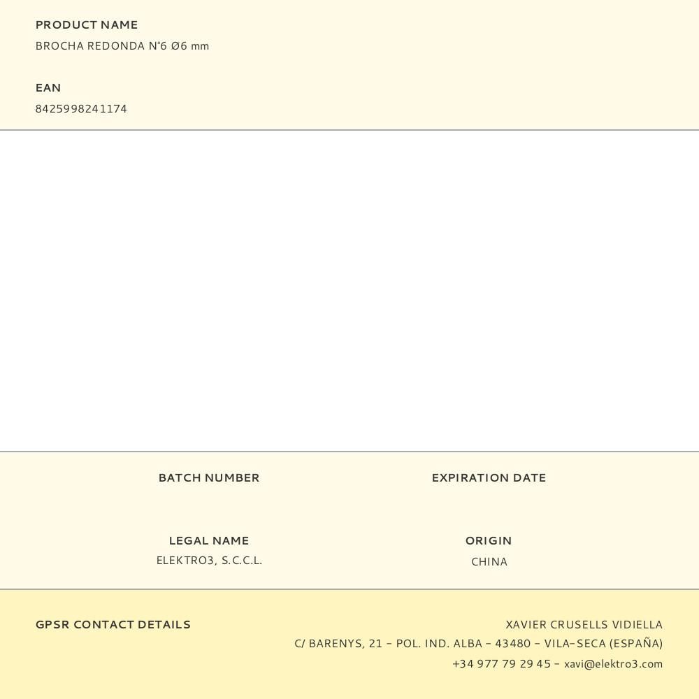 BROCHA REDONDA N°6 Ø6 mm gallery 1