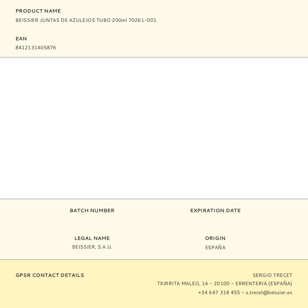 MASILLA PARA JUNTAS DE AZULEJOS TUBO 200 ml gallery 0