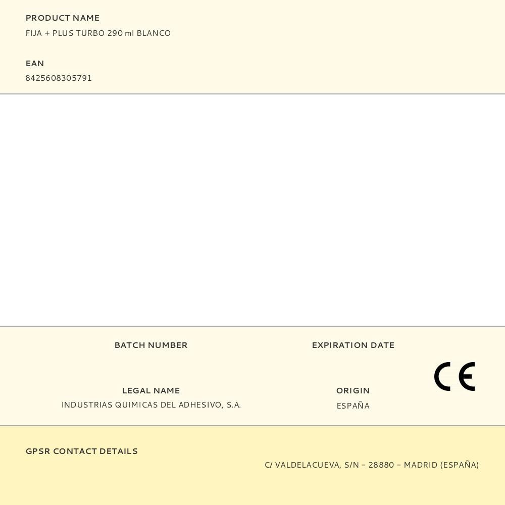 FIJA + PLUS TURBO 290 ml BLANCO gallery 0