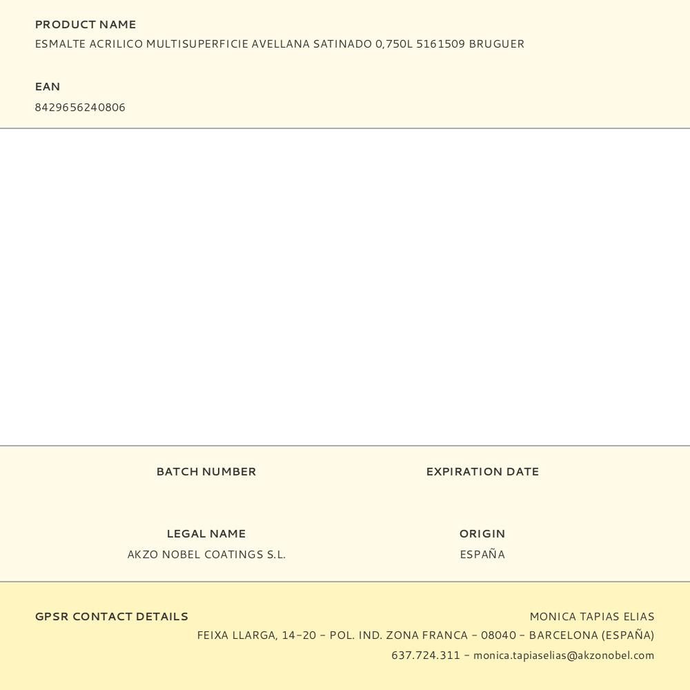 ESMALTE ACRILICO MULTISUPERFICIE AVELLANA SATINADO 750 ml gallery 0
