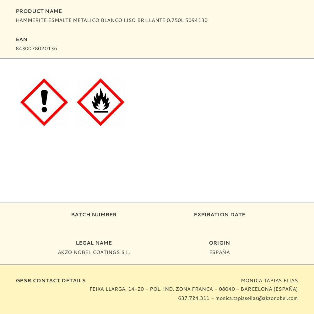 ESMALTE METÁLICO BLANCO LISO BRILLANTE 750 ml gallery 0