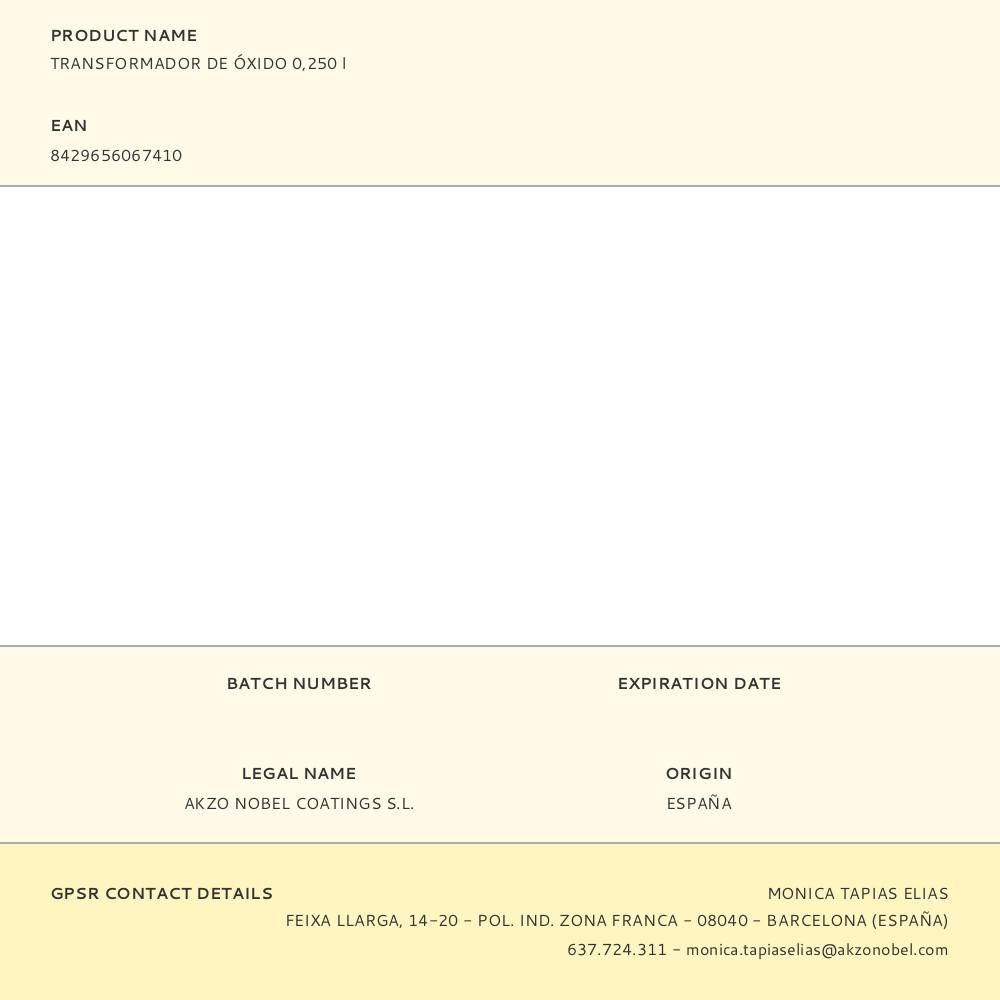 TRANSFORMADOR DE ÓXIDO 250 ml gallery 0