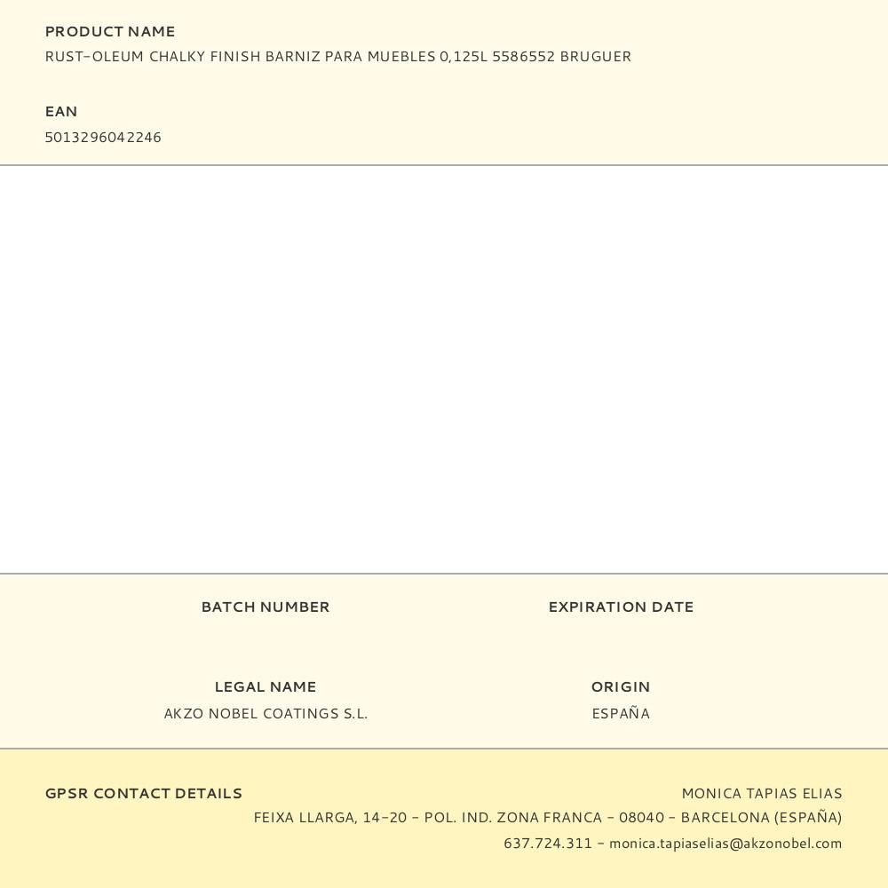 RUST-OLEUM CHALKY FINISH BARNIZ PARA MUEBLES 125 ml gallery 1