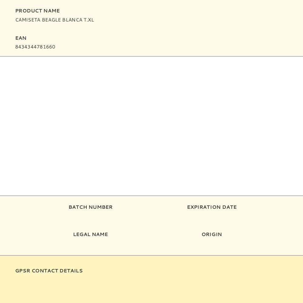 CAMISETA BEAGLE BLANCA T.XL gallery 0