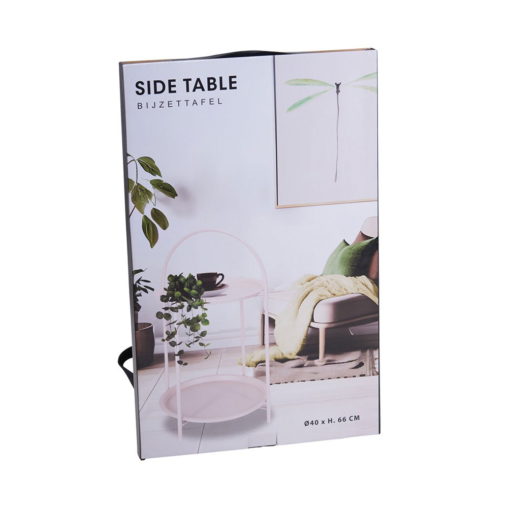 MESA AUXILIAR DE METAL BLANCO Ø40 x 66 cm gallery 0