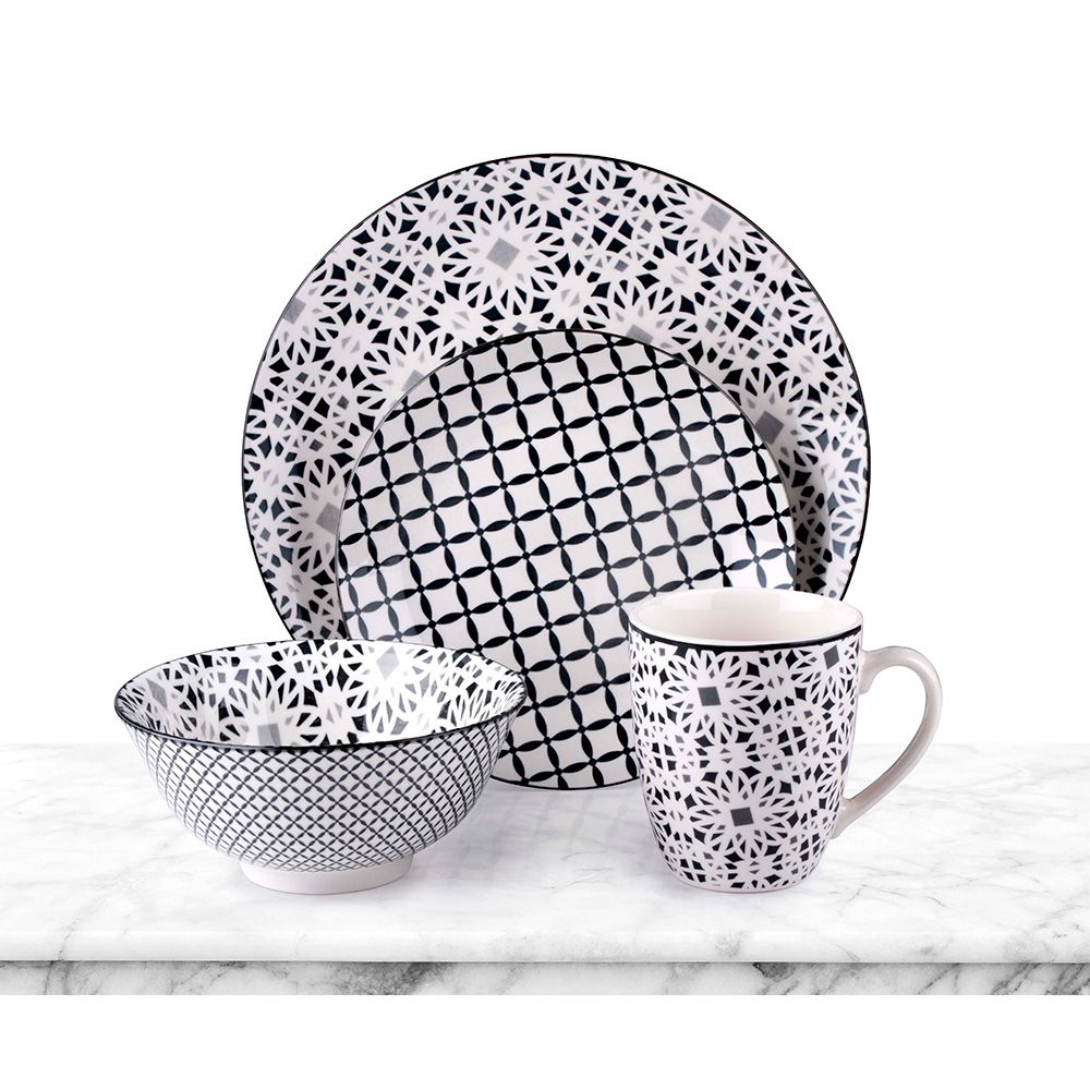 VAJILLA 16 PIEZAS ESTAMPADA, COLORES SURTIDOS gallery 0