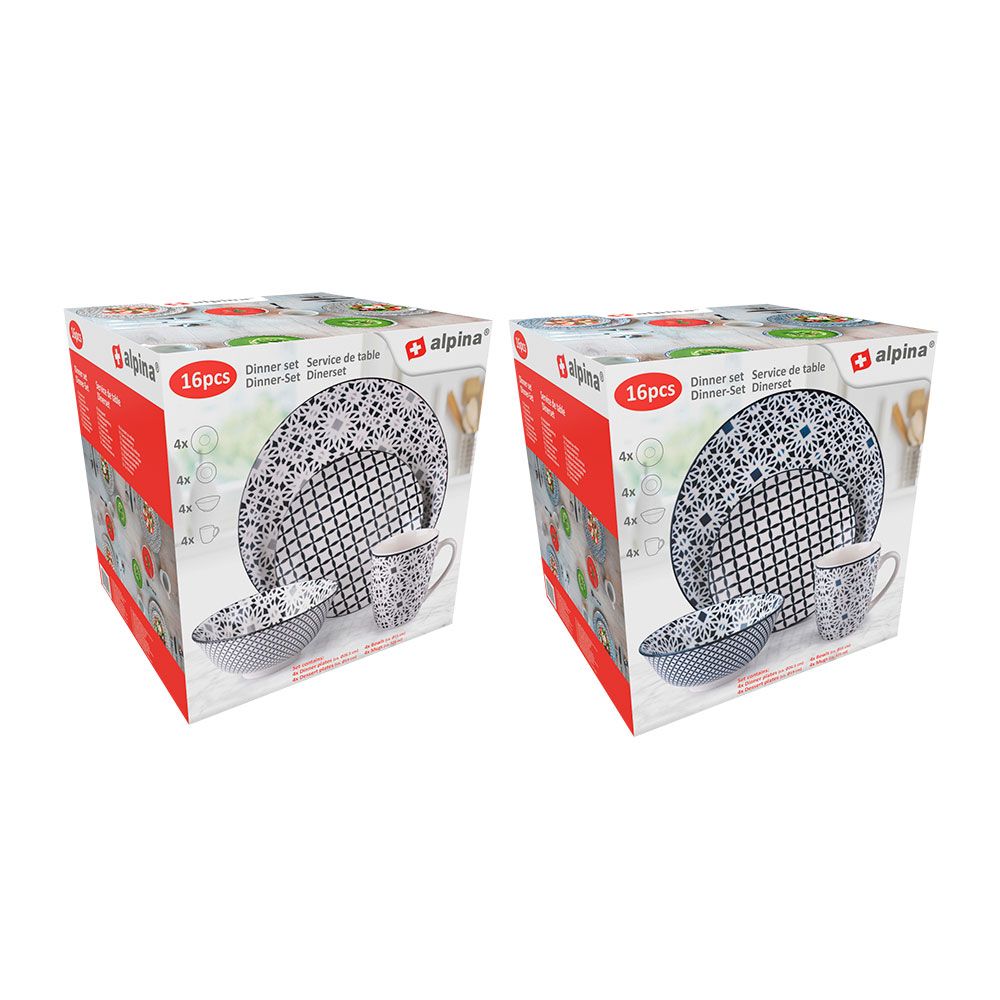 VAJILLA 16 PIEZAS ESTAMPADA, COLORES SURTIDOS gallery 1