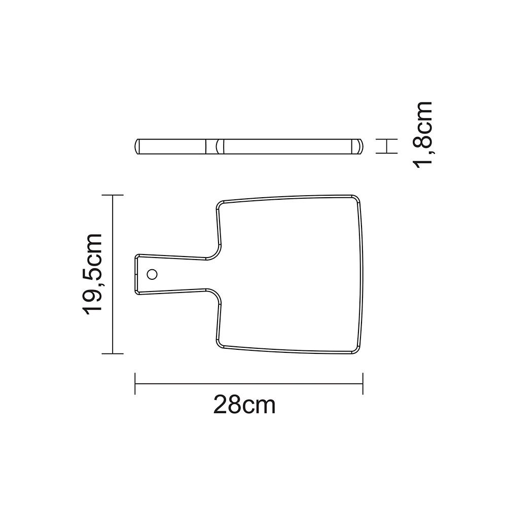 TABLA PARA CORTAR Y SERVIR CON MANGO, 19,5 x 18,5 x 1,8 cm gallery 3
