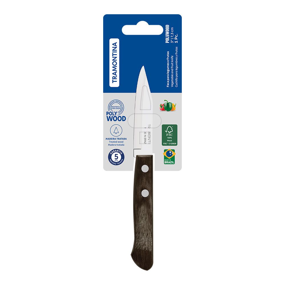 CUCHILLO POLYWOOD CASTAÑO PARA VERDURAS Y FRUTAS 7,3 cm gallery 0