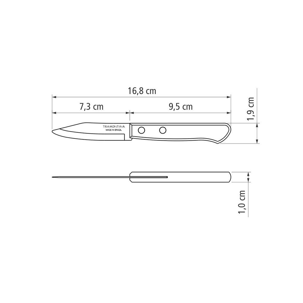 CUCHILLO POLYWOOD CASTAÑO PARA VERDURAS Y FRUTAS 7,3 cm gallery 1