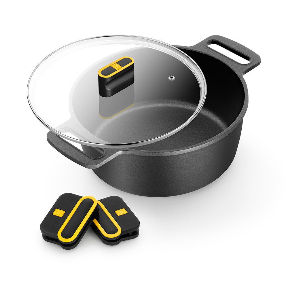 CACEROLA ALTA DE ALUMINIO FUNDIDO CON ANTIADHERENTE TRICAPA CON TAPA DE CRISTAL, DAILY PRO, Ø32 cm gallery 0
