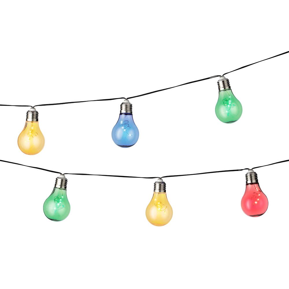 GUIRNALDA SOLAR CON BOMBILLAS DE COLORES, 2 FUNCIONES, 4,5 m