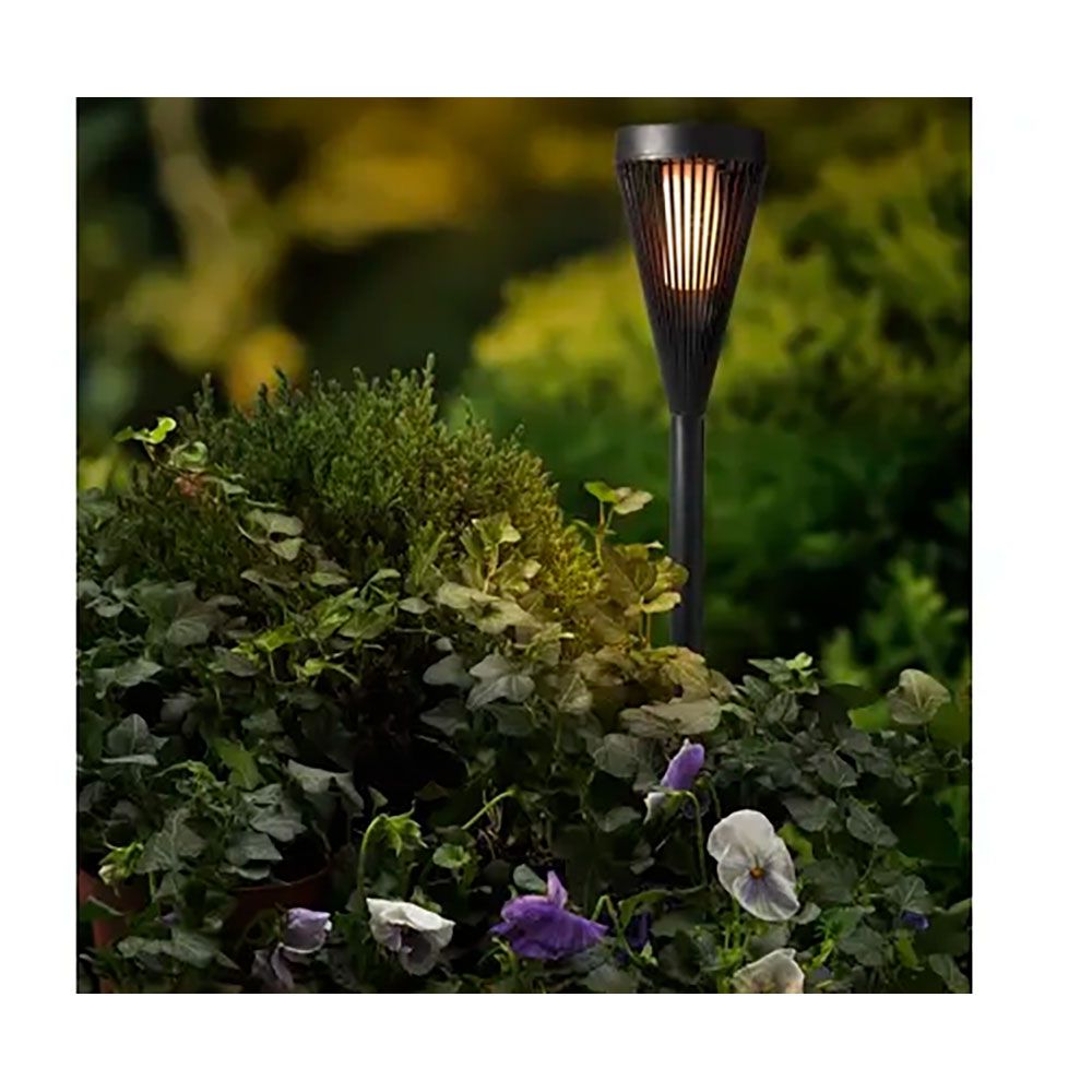 ESTACA SOLAR EN FORMA DE ANTORCHA 12 LEDS, NEGRA, Ø10 x 46 cm gallery 0