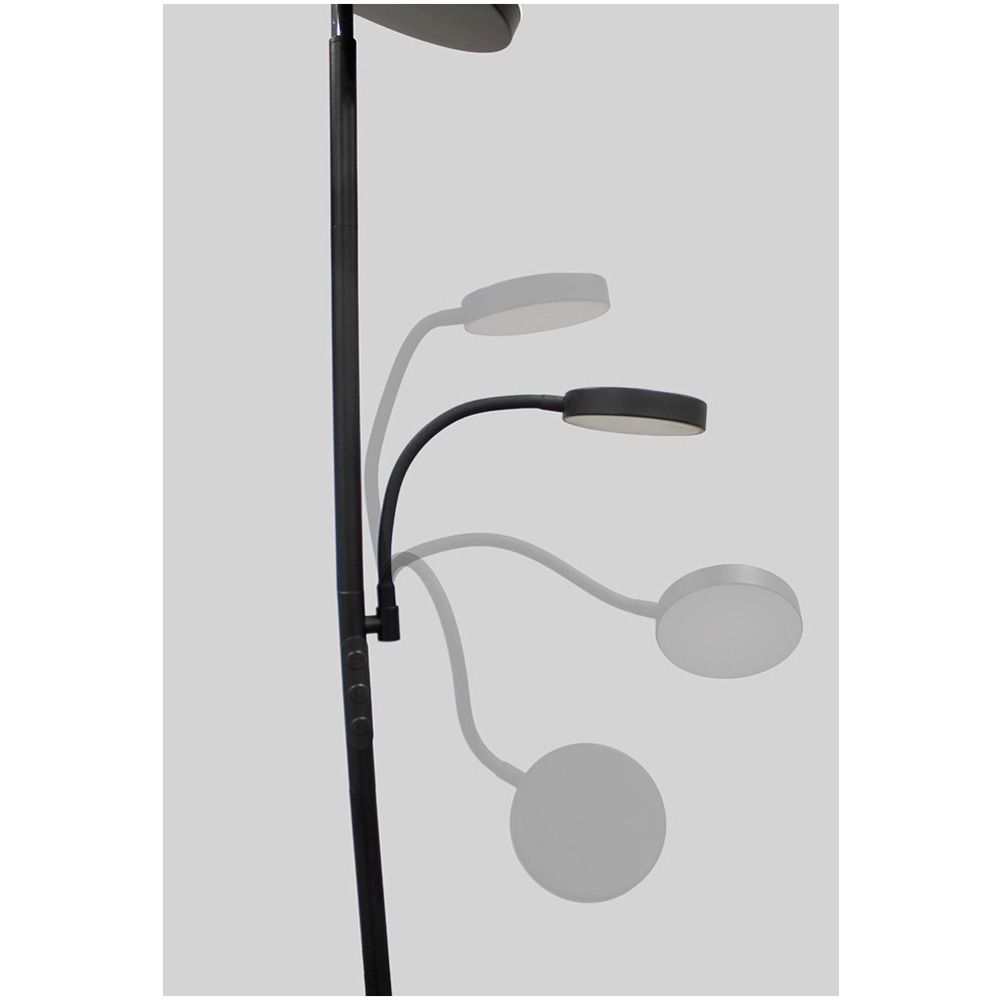 LÁMPARA DE PIE LED DENCEL, 30+6 W, 3CCT, DIMMABLE, 3000 lm, NEGRA, Ø25 x 175 cm gallery 2