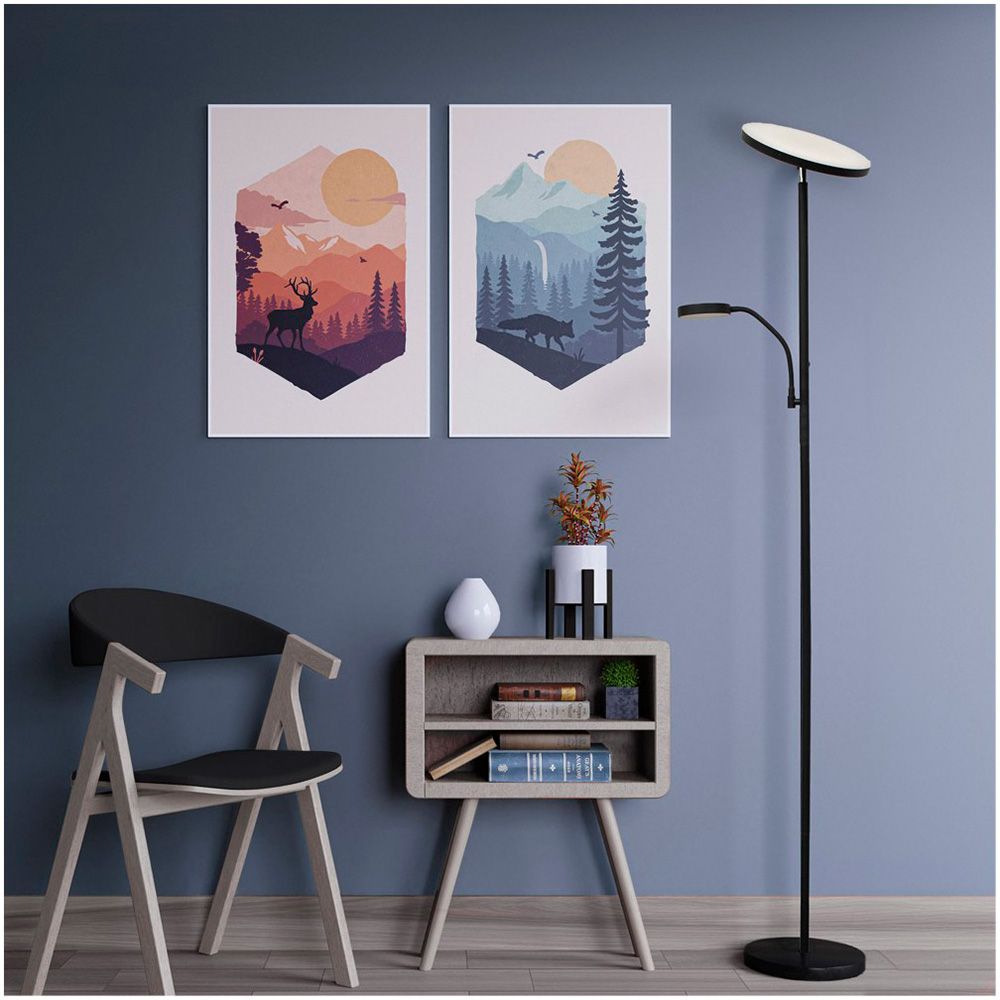 LÁMPARA DE PIE LED DENCEL, 30+6 W, 3CCT, DIMMABLE, 3000 lm, NEGRA, Ø25 x 175 cm gallery 4