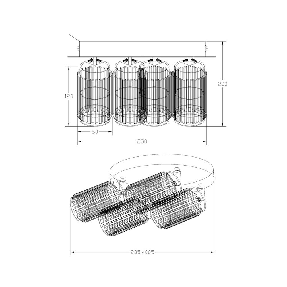 FOCO 4 ELEMENTOS, SAHARA ARENADO, GU10, 10W, (BOMBILLAS NO INCLUIDAS), BLANCO, 23 x 6 x 20 cm gallery 1
