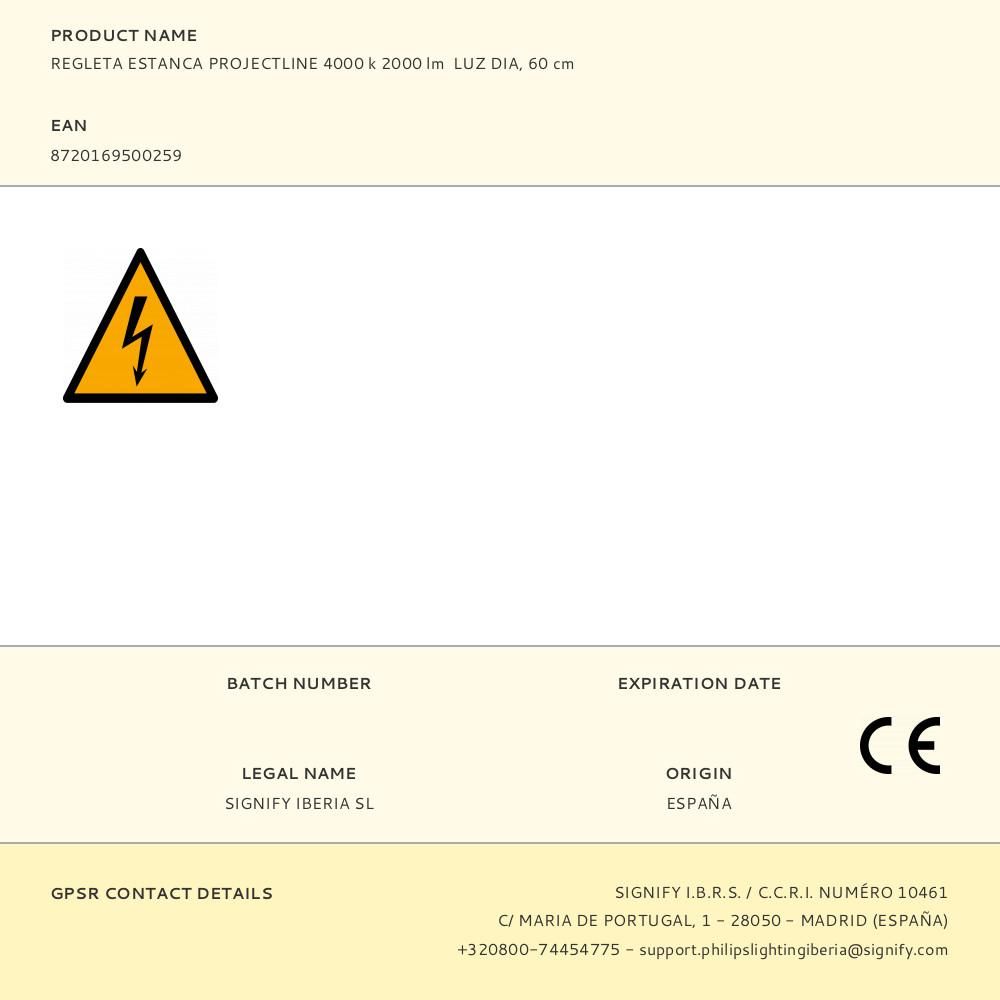 REGLETA ESTANCA PROJECTLINE 4000 k 2000 lm LUZ DIA, 60 cm gallery 1