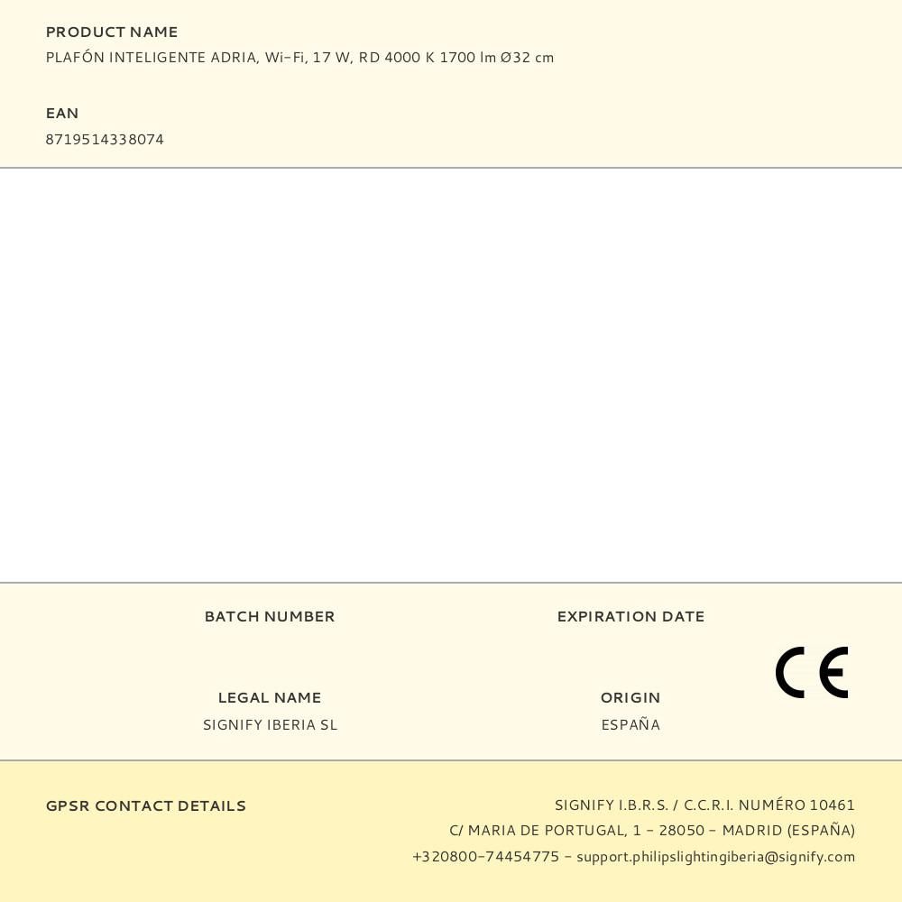 PLAFÓN INTELIGENTE ADRIA, Wi-Fi, 17 W, RD 4000 K 1700 lm Ø32 cm gallery 0