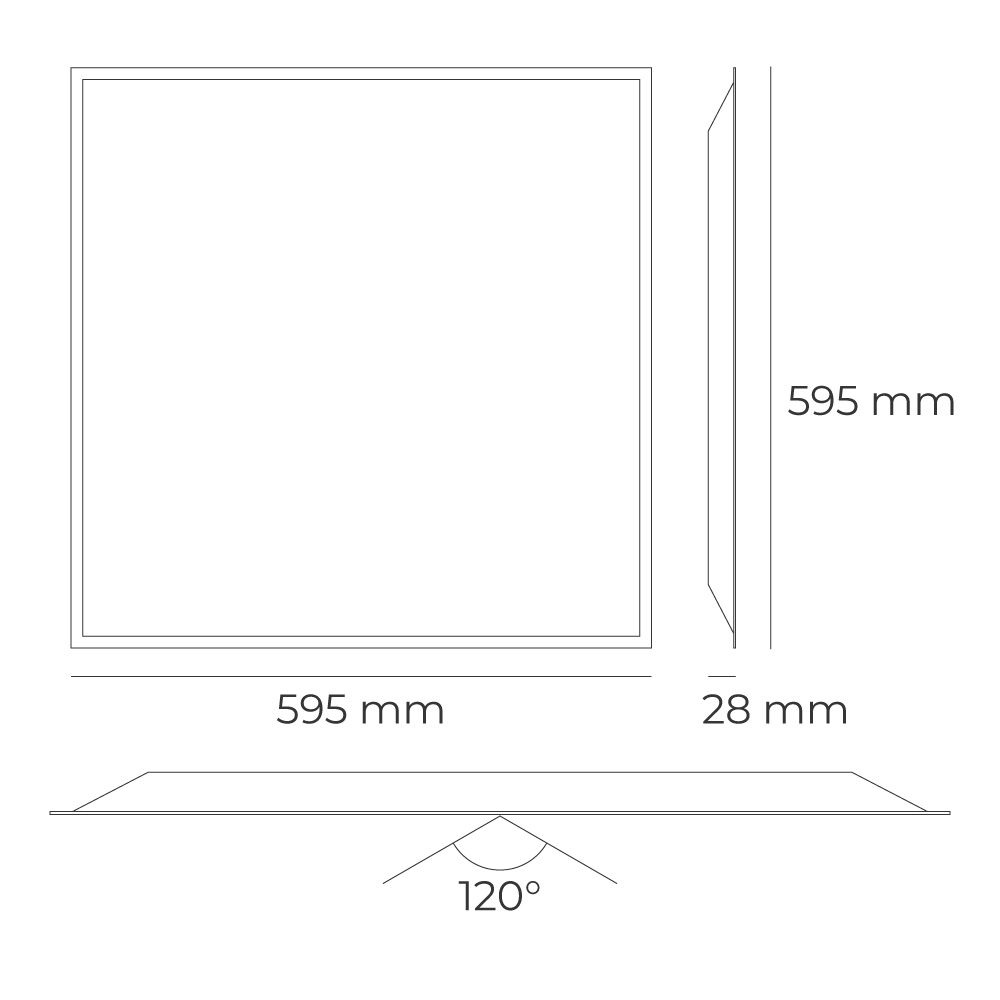 PANEL LED, 40 W, 3CCT (3000-4000-6500 K), 4800 lm, 595 x 595 x 28 mm gallery 2