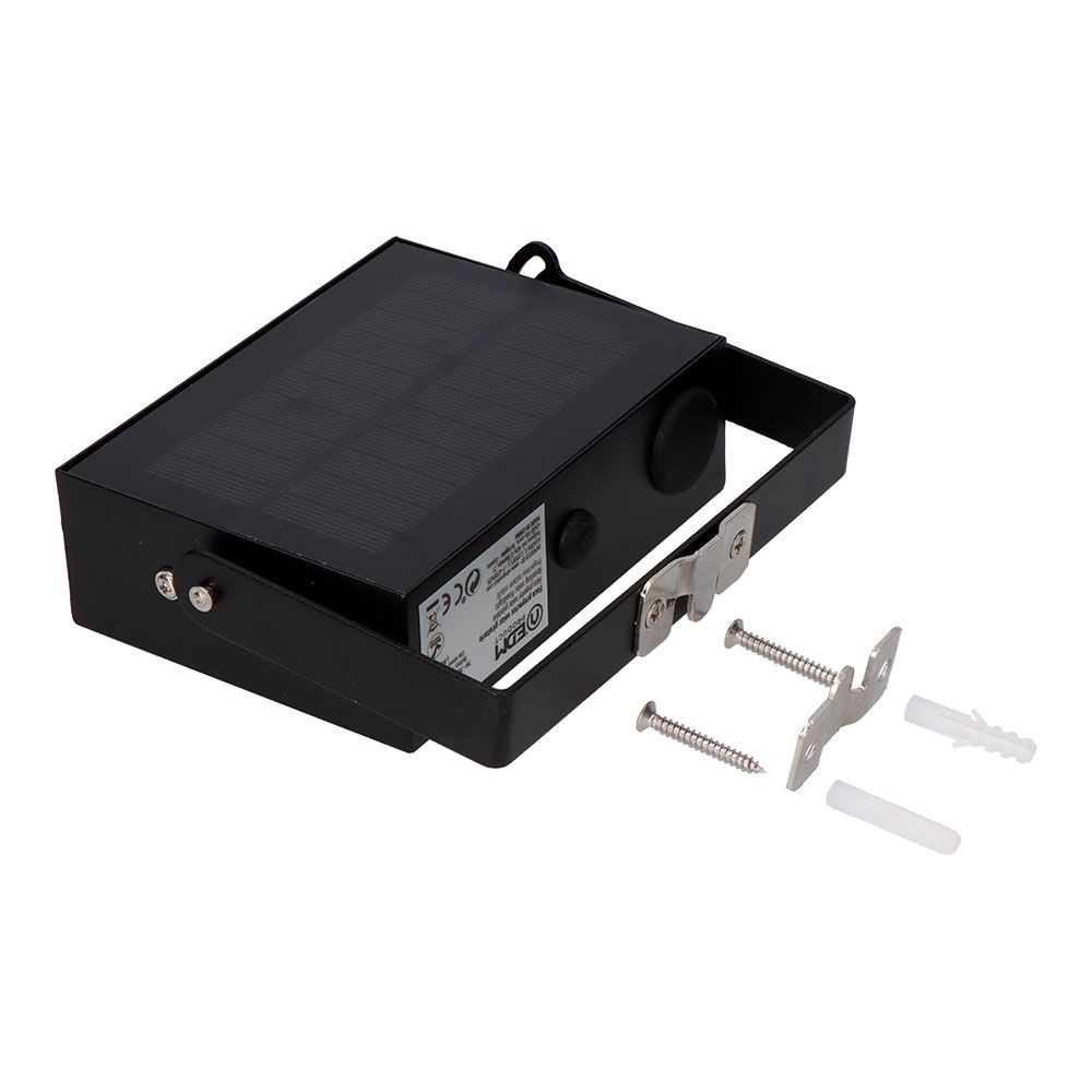 FOCO PROYECTOR SOLAR AUTO BASCULANTE, 7 W, 700 lm, 6500 K, CON SENSOR MOVIMIENTO, NEGRO gallery 5